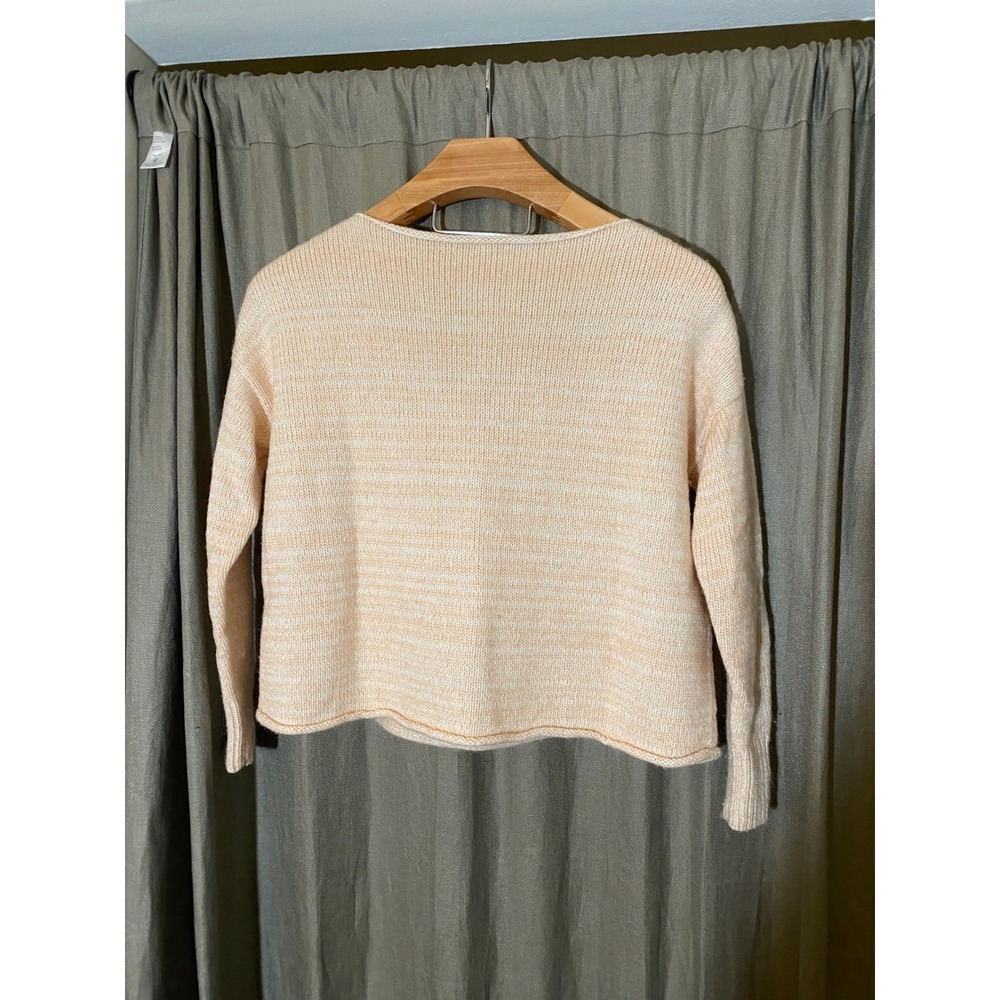 Madewell XS Cream Peach Marled Knit Merino Wool‎ Blend Sweater